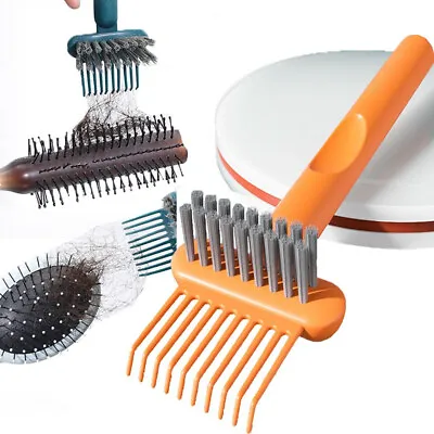 2 In 1 Comb Cleaning Brush Hair Brush Cleaner Tool Hair Brush Remover Rake SLS • £2.96