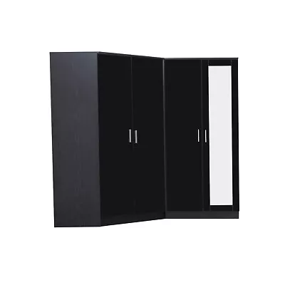 Reflect 2 Mirror + 2 Door Corner Wardrobe High Gloss Door Matt Carcass Flat Pack • £479.99