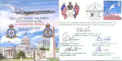 CC8cdr Vickers VC10 No 10 Squadron RAF US USA Cover Signed OC And 4 Officers • £4.50