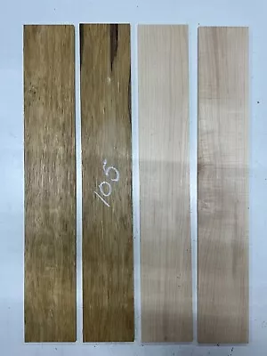 4 Pack Black Limba+Hard Maple Thin Stock Lumber Board | 21 X 3-3/8 X 3/16  #105 • $6.99