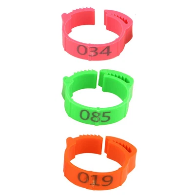 100PCS Chicken Leg Ring Numbered Poultry Duck Quail Foot Tags Clips Leg Ring • £11.69
