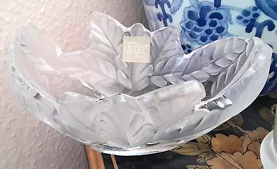 Lalique Crystal Compiegne  Oval Clear/frosted Oak Leaf Bowl -superb • £499