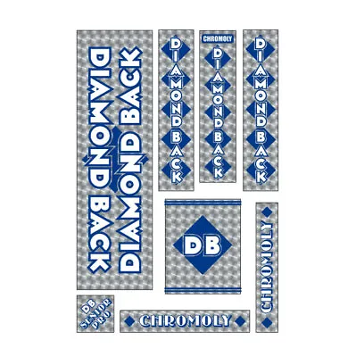 Diamond Back - 1981-82 Senior Pro Blue  DB Decal Set - Old School Bmx • $66
