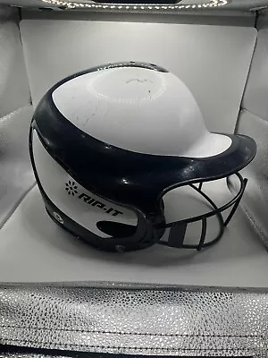 Rip-It VISJ Vision Pro Fastpitch Batting Helmet W/ Mask - Navy & White Size XL • $14.99