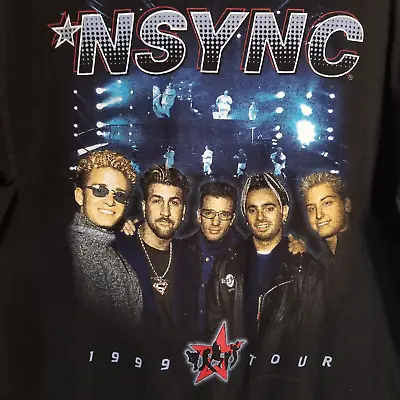 NSYNC 1999 Concert Tshirt Tour Boy Pop Band 90s Black • $18.95