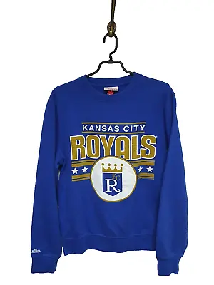Mitchell & Ness Kansas City Royals MLB Blue Sweatshirt Pullover Men Size: S • £14.39