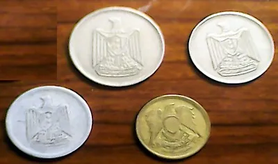 $3.99 • Buy EGYPT Lot Of Four (4) Coins 5 And 10 Piastres, And 10 Milliemes- FREE SHIPPING!!