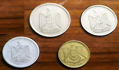 $3.99 • Buy EGYPT Lot Of Four (4) Coins 5 And 10 Piastres, And 10 Milliemes- FREE SHIPPING!!