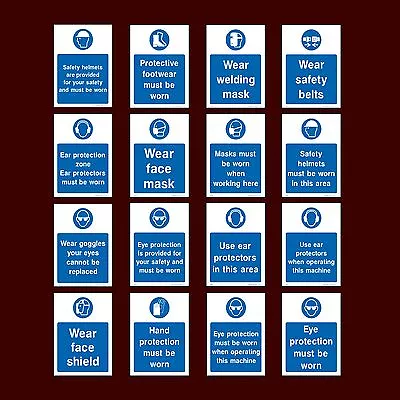 Ear / Eye / Foot / Helmet / Face Mask / Protection / PPE - Plastic Sign Sticker • £1.99