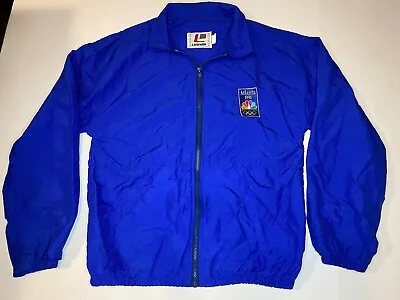 Vintage Atlanta 1996 Olympics Blue Windbreaker Full Zip Jacket USA Legends Sz M • $20