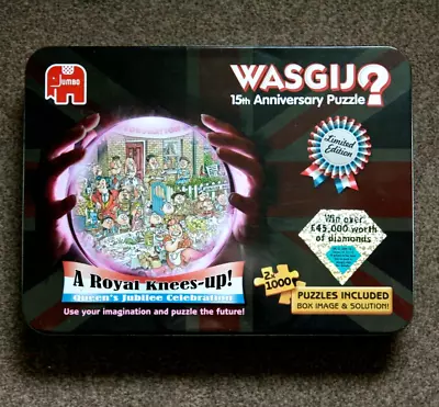 1  Wasgij  1000 Great Jigsaw Puzzle  Complete  A Royal Knees-up    In Tin • £2.99