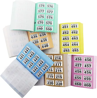 [Set Of 12]Cloakroom Raffle Tickets 1-1000 BOLD NUMBER With Unique Security Code • £15.99