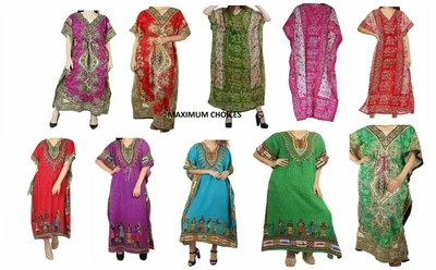 $12.16 • Buy Long-Kaftan-dress-Hippy-Boho-Maxi-Plus-Size-Women-Caftan-Tunic-Dress-Night-Gown