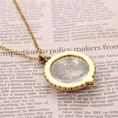 Life Tree Magnifying Glass Pendant Necklace Personality Sweater Chain Necklace • £5.81