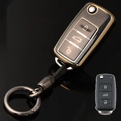 3 Button Flip Remote Key Ring Case Cover Holder For VW Polo Sharan Tiguan Caddy • $7.99