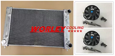 CA-2Rows Aluminum Radiator And Fans For VW Golf GTI MK2 1.6 8V 1.8 16V 81-92 New • $152