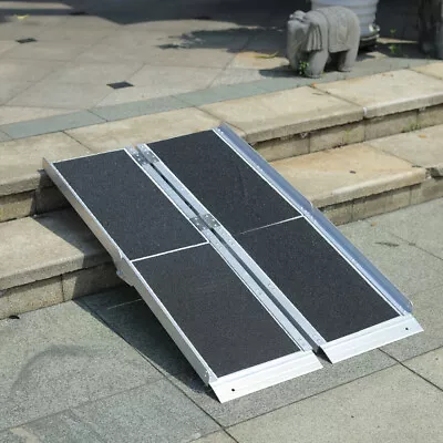 Aluminium Portable Folding Wheelchair Ramps Threshold Stair Step Disabled Access • £89.95