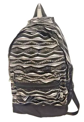 Victoria Secret Backpack Love PINK Black White Aztec Print Canvas Bag • $22.40