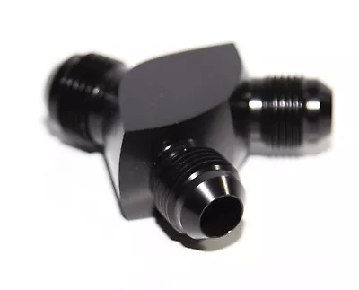 3-Way Y-Block Fitting Adapter AN10 10-AN Male To 2X AN8 8-AN Male BLACK • $13