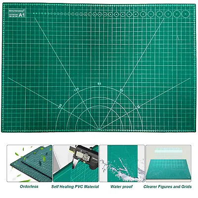 A1 Cutting Mat Self Healing Slip-Resistant Arts & Crafts Grid Design - 900x600mm • £11.65