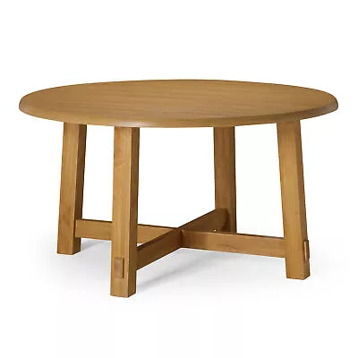 Maven Lane Sasha Round Wooden Dining Table In Weathered Natural Finish  • $999