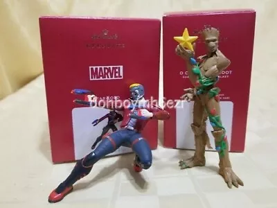 Hallmark 2020 2021 Marvel Comics Star-Lord Groot Guardians Galaxy Ornament LOT • $16.79