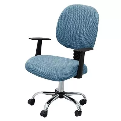  Computer Office Chair Cover Stretch Elastic Slipcover 2 Piece B-jacquard Blue • $32.01