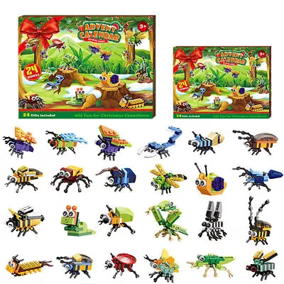 Christmas Advent Calendar 2023 Insect Building Blocks Toys For Kids Boy 24 Days♡ • $48.44