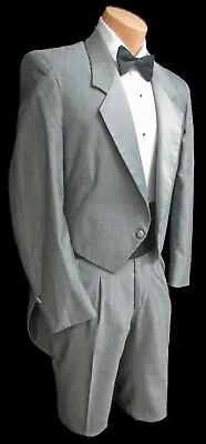 Men's Raffinati Grey Tuxedo Tailcoat With Satin Lapels Wedding Prom Mason 54XL • $79.99