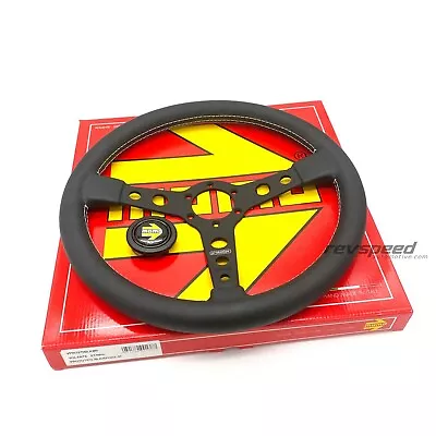 MOMO Prototipo 370 Black Steering Wheel Leather With Porsche Crest Horn Button • $298.95