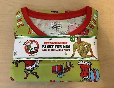 NEW The Grinch Green Holiday PJ Set For Men Size 2X • $28