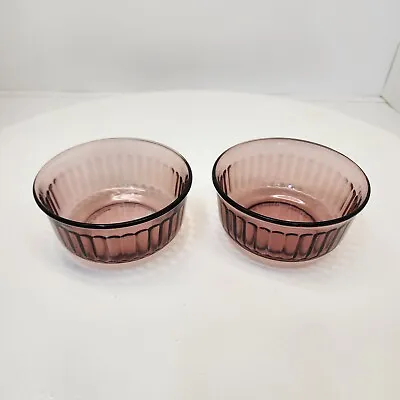 Set Of 2 Purple Amethyst Mexico Glass Bowl 5” Diameter • $10.99