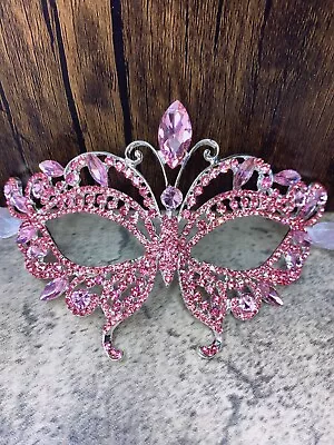 Luxury Crystal Rhinestone Masquerade Ball Mask Pink Mask New Year Party Gift • $29.99