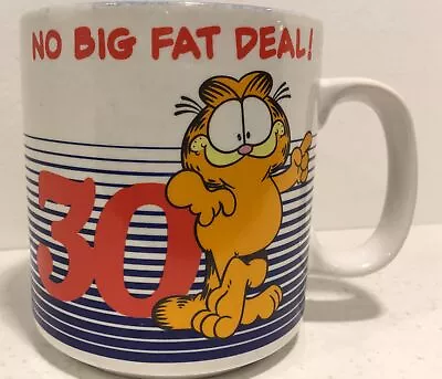 Vintage 1978 Garfield Coffee Cup Mug No Big Fat Deal Double Sided 30th Birthday • $14.99