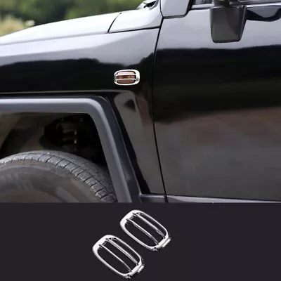 2PCS Chrome Fender Turning Light Signal Cover Trim For Toyot@ FJ Cruiser 2007-14 • $31.27