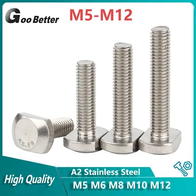 T Bolt Drop In T Hammer Head M5 M6 M8 M10 M12 T-Slot Screw Prof A2 Stainless • $2.38