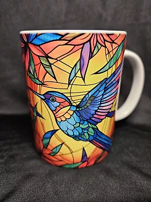 Stained Glass Hummingbird In Flight Coffee Mug 15 Oz Ceramic Mug Gift Free Ship • $16.95