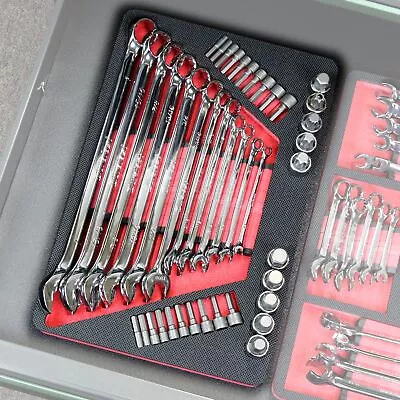 Tool Drawer Organizer Wrench Holder Red Black Foam 15x10 With 4 Extra Pockets • $21.98