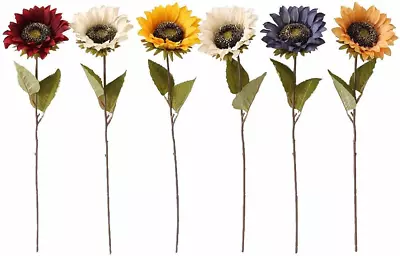 6PCS Vintage Sunflowers Artificial Flowers Silk Long Stem Sunflower Arrangement  • $28.37