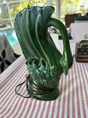 Rare Vibrant Green Swan Tv Lamp  Mid Century Royal Haeger • $150