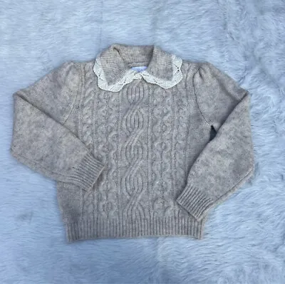 $15 • Buy Zara Girls Size 13-14 Cableknit Sweater Wool Blend