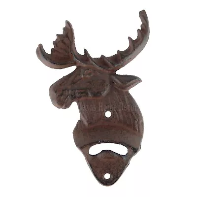 Moose Beer Bottle Opener Cast Iron Rustic Barn Cabin Lodge Decor Wall Mounted • $13.95