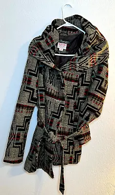 Mossimo Supply Co Tribal Print Jacket Coat Womens Size M With Belt • $9.89