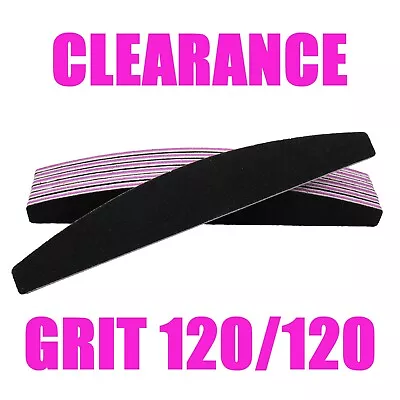 120/120 Grit Nail Files Professional Quality Half Moon/curved/diamond Buffer • £2.90