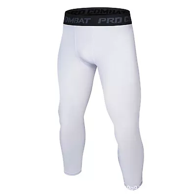 US Mens Athletic 3/4 Compression Pants Tights Base Layer Running Workout Pants • $12.32