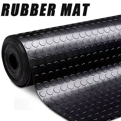 3mm Penny Coin Rubber Flooring Matting Anti Slip For Garage Van Car Industrial • £13.95