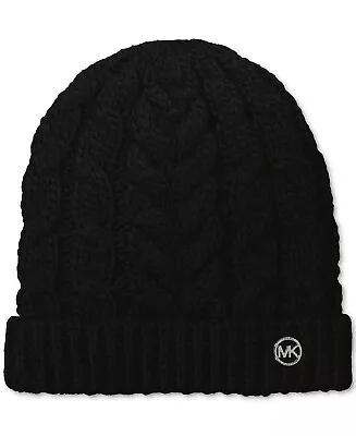  Michael Kors Cable Knit Cuffed Beanie Winter  Black Nwt  • $34.99