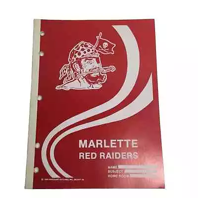 Vintage 1984 Marlette Jr High School Red Raiders Unused Notebook Michigan MI • $27.75