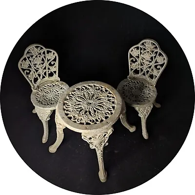 Vintage Victorian Style Cast-iron Garden Furniture Set For Dolls • $74.82