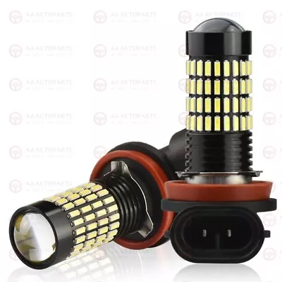 Projector LED Fog Light Bulb Globes X2 Super Bright White Xenon CANBUS H8 H9 H11 • $38.99